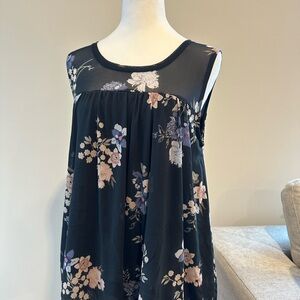 Style & Co. Navy Blue Floral Blouse